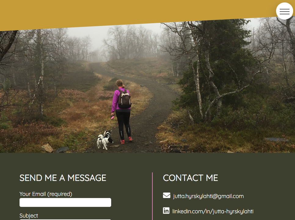 WordPress site with custom theme footer